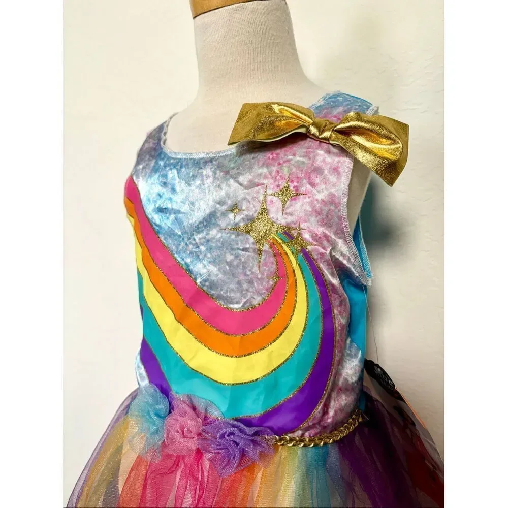 NEW Hyde & Eek Boutique Girls 4T/5T Rainbow Fairy Unicorn Costume